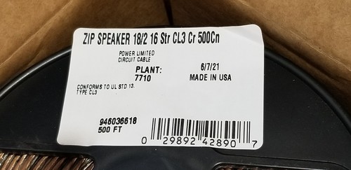 Southwire CL3 CR 94603-66-18 Wire Speaker 18/2 500ft Clear USA MADE - Picture 7 of 7