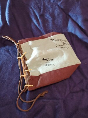 Japanese Cotton Calligraphy  Purse Handbag Draw String approx 7''x8'' triangle 
