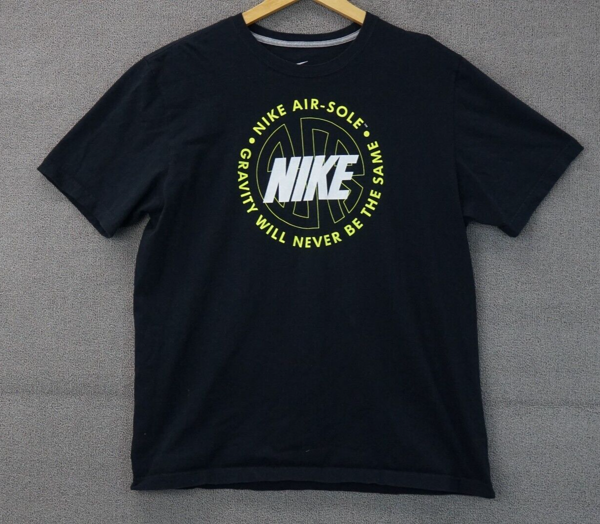 Nike Air Sole T Shirt Black Size XL Regular Fit Gravity Will
