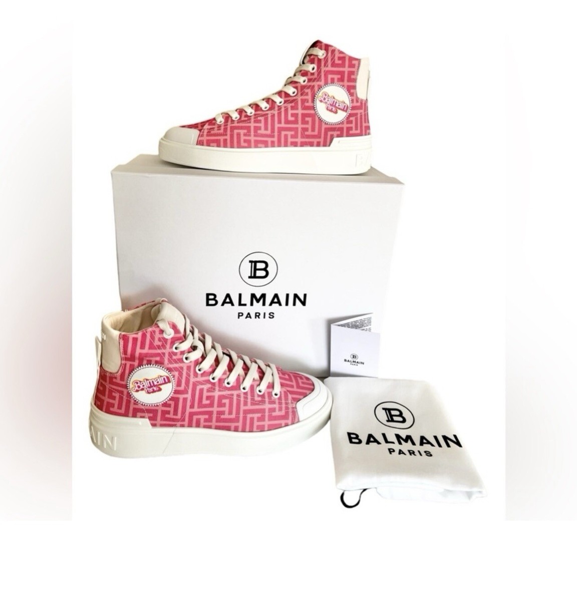 スニーカー BALMAIN Women Sneakers EN1VI735LCJN1CE Pink NIB Balmain X Barbie Pink Sneakers EU 40 US 10 Women's High