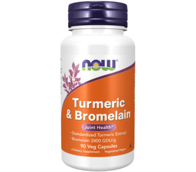 NOW Foods Turmeric & Bromelain, 90 caps EXP: 01/27 SALE!!!!!