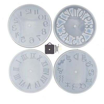 Clock Silicone Mold UV Epoxy Resin Molds Wall Clocks Handmade Tool Mould 1Pc Kit