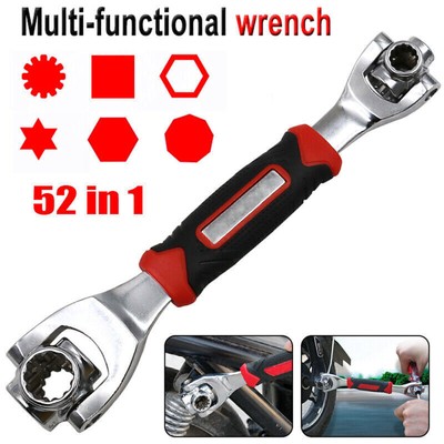 1x 360° Edelstahl Multifunktional 52-in-1 Universalschlüssel Schraubenschlüssel