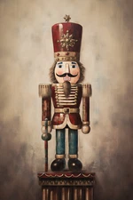 NUTCRACKER CHRISTMAS STRETCHED CANVAS PRINT WALL ART READY TO HANG CA24