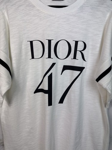 T-shirt Dior 47 logo maglietta oversize cotone manica corta bianca taglia M - Foto 14 di 24