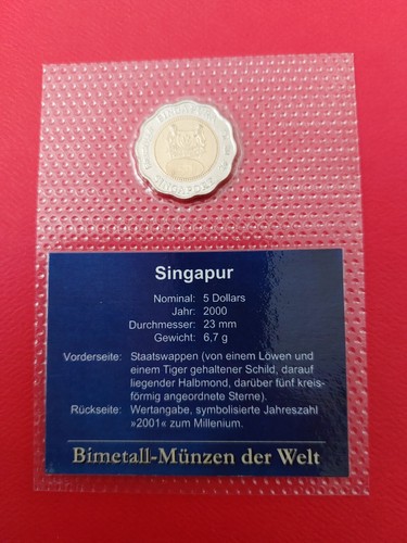 +++ Singapur 5 Dollars 2000 Bimetall +++ - Picture 2 of 4