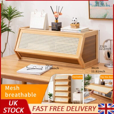 Bamboo Storage Cabinet Organizer Cupboard Furniture Stackable Freestanding ﻿