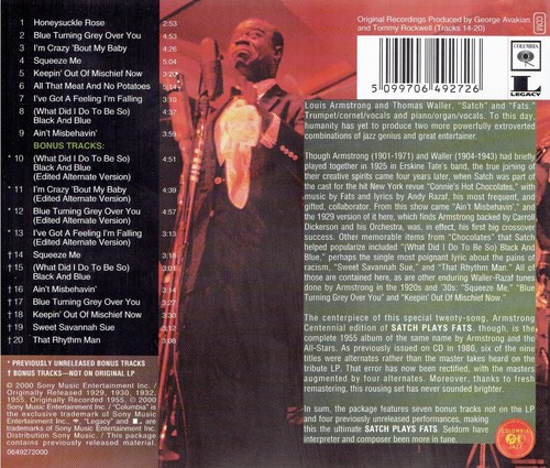 CD - LOUIS ARMSTRONG - Satch plays fats - Picture 2 of 2
