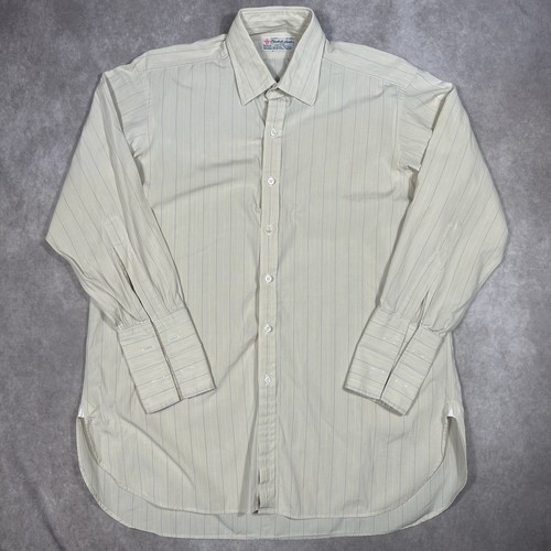Turnbull & Asser Hemd creme mit blau weißen vertikalen Streifen 17 - 43 cm * - Bild 2 von 8