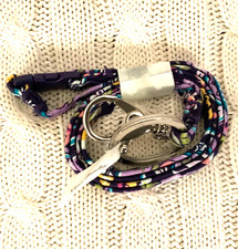 Vera Bradley Breakaway Lanyard French Paisley Purple Cotton NWT Work School