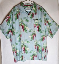 Tommy Bahama Mens XL BIG 100 Silk Coastal Cascade Hawaiian Button Camp Shirt
