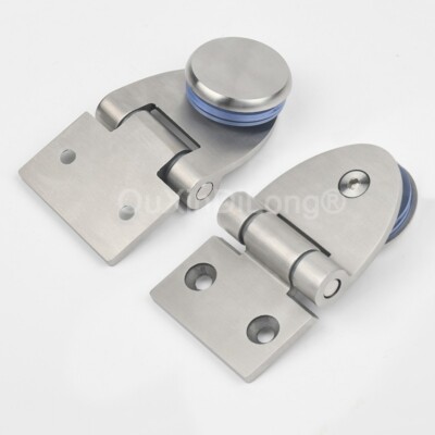 2PCS Solid Stainless Steel Glass Door Hinge Display Cabinet Equipment Door Hinge