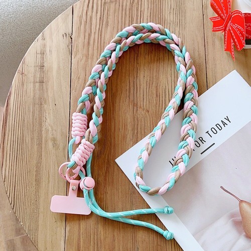 Hand Weaving Mobile Phone Lanyard Adjustable Crossbody Phone Strap - Photo 8 sur 13