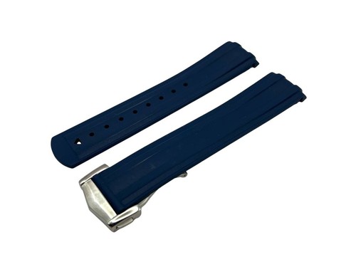 20mm Navy Blue Rubber/Silicone Strap Band FITS OMEGA Watch SeaMaster Diver 300M - Picture 20 of 20