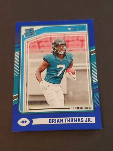 Brian Thomas Jr. 2024 Donruss Football Blue Press Proof RC Jacksonville Jaguars - Picture 1 of 2