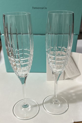 Tiffany & Co. Karo Sektflöte Kristallglas 5,25 Onz. 2er Set - Bild 6 von 19