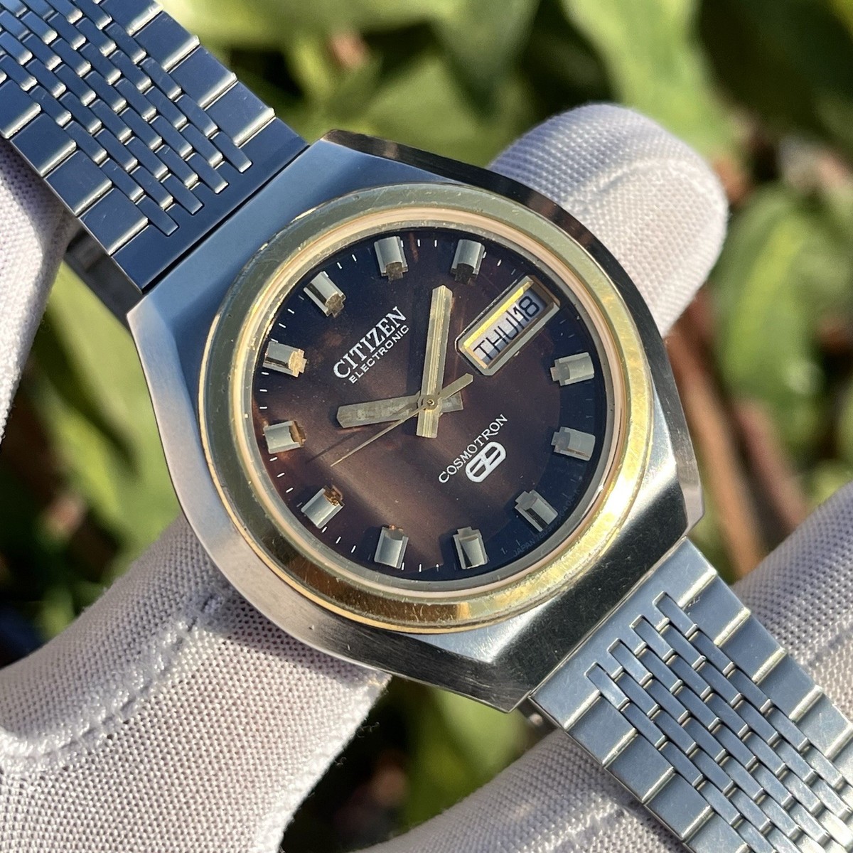 希少】シチズン コスモトロン 7803 ブラウン文字盤 稼動品 CITIZEN 