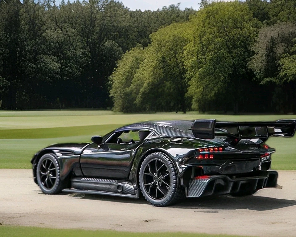 1:32 Aston Martin Vulcan Diecast Model Supercar w/Sound Light Pull-Back Gift Toy - Image 4 of 4