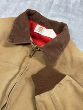 Vintage Carhartt Santa Fe Jacket M JQ2106 Brown Duck Red Quilt Lined USA Made