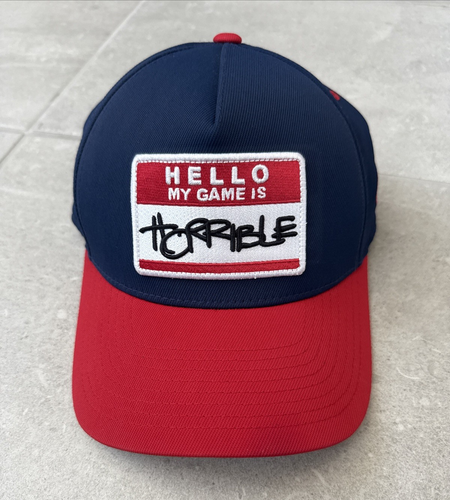G Fore Hat Red & Blue Hello My Name Is Horrible | eBay