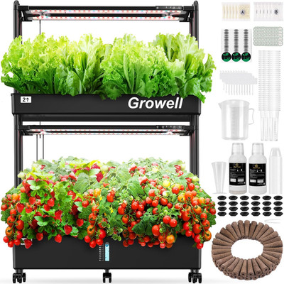 60-Pod Hydroponic Garden Kit with Grow Light & Auto Watering System