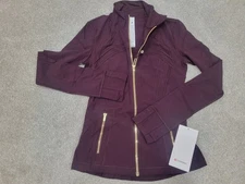 Lululemon Define Jacket Nulu Size 6 Color  Black Plum/Gold/Gold