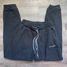 YoungLA YLAW 1116 Joggers XS Athletic Black 100 Cotton Embroidered Logo