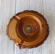 Vintage Natural Wooden Carved Ashtray Decorative Wood Cigarette Tobacco Smoking