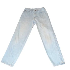 Vintage Acid Wash HIS Light Jeans Mens 38x32 Straight Made USA 90s H.I.S. (28)