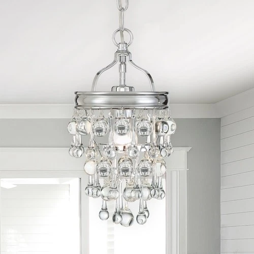 Crystorama Lighting Group 131 Calypso 7"W Crystal Mini Pendant - Chrome - Picture 3 of 12