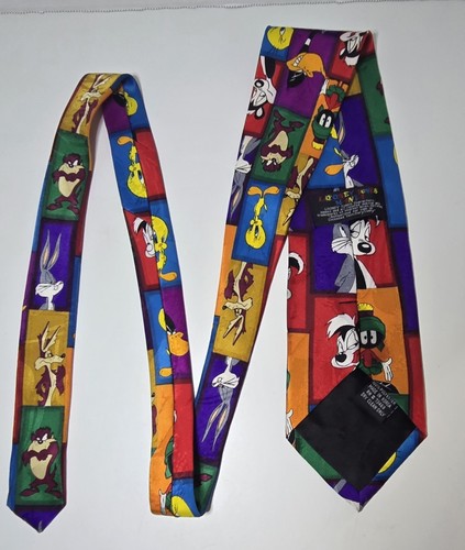 1994 & 1996 Looney Tunes Mania Men's Ties Multicolored Logo Cartoon Design - Picture 4 of 15