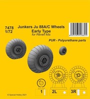 Cmk 129-7478 - 1:72 Junkers Ju 88A/C Wheels Early Type (Revell Kits) - Neu