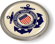 BestLicensePlateFrames United States Coast Guard 3D Domed CAR Emblem Badge Stic