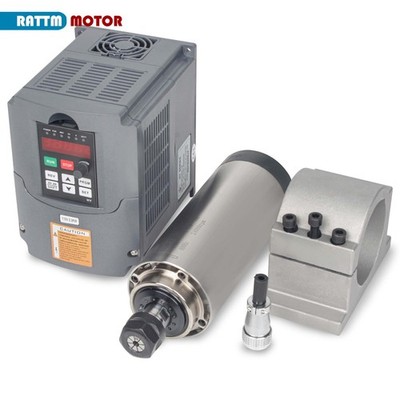 US SHIP】2.2KW 110V Air Cooled CNC VFD Spindle Motor Kit ER20 80MM Clamp 24000RPM
