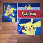 Vintage Pokemon Pillowcase Set of 3 Pikachu Pillowcases, Reversible 90s Nintendo