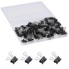 60 Pcs Small Binder Clips 3/4 Inch Length, Black Small Paper Clips for Office...
