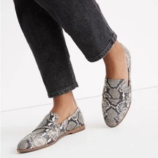 Madewell Alex Snake Embossed Leather Loafers Size Women  s 7