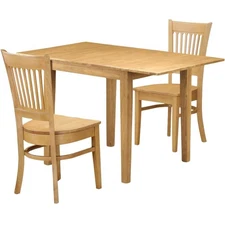 Solid Wood Small Dining Table for 2 with Chairs, Kitchen Table for 2