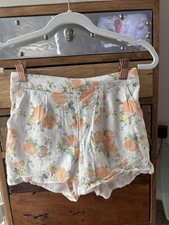 Abercrombie Kids Girls Shorts Size 11/12 Elastic Back WaistBand Oranges Pattern