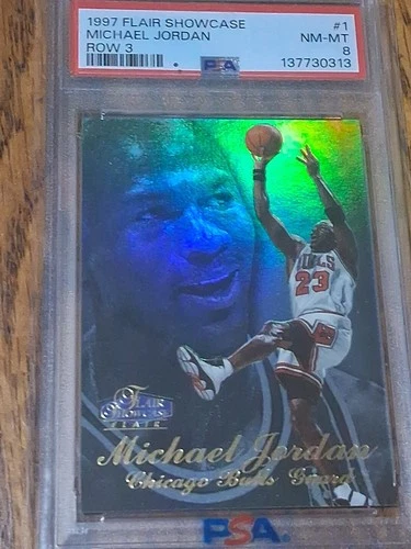 1997-98 Flair Showcase Michael Jordan Row 3 #1 PSA 8 NM-MT