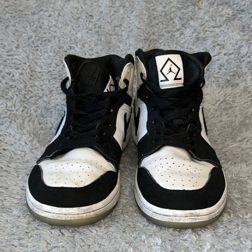 Air Jordan 1 Mid SE Diamond pantaloncino bianco nero DH6933-100 uomo taglia 7 - Foto 3 di 10