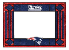 New England Patriots Art Glass Horizontal Frame