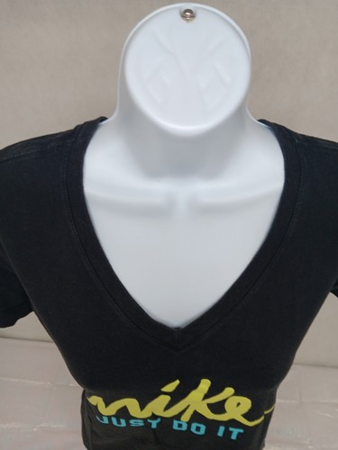 T-shirt Nike donna taglia Med grigia scollo a V manica corta basta fare davanti grafica