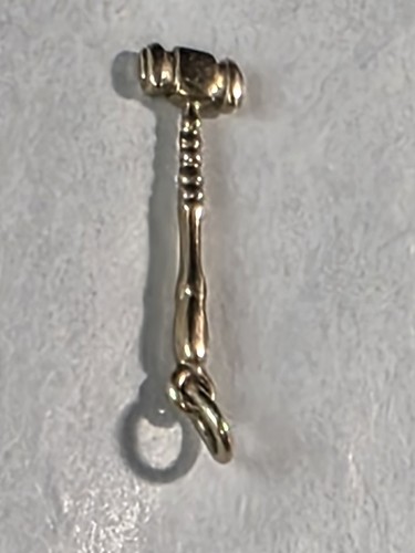 14k Gold 3D Gavel Hammer Charm 1" / .7 Gram - Picture 4 of 7