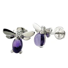 Chaumet earring K18 white gold amethyst Attrapmore used