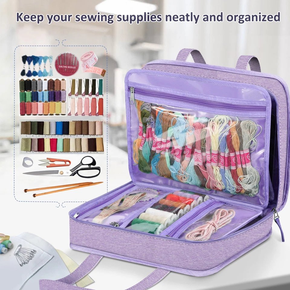 Sewing and Craft Supplies Storage Tote Travel Packing Organizer Bag with Handle - Image 4 of 4