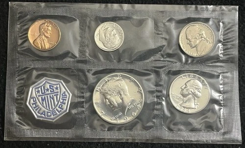 1964 90% Silver Kennedy Half Dollar Transitional Straight G TI Proof Set