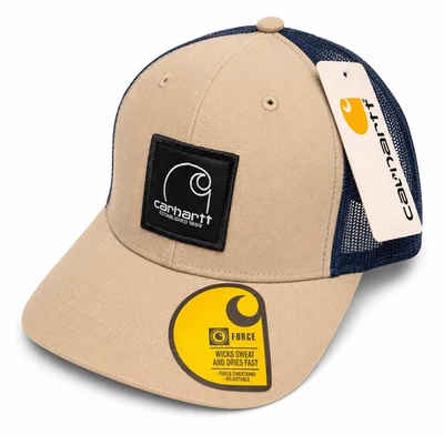 Carhartt Force Beige/Blue Mesh Back Adjustable Trucker Hat One Size - Image 1 of 2