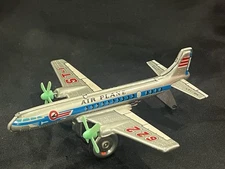 Vintage Japanese Tin Litho Airplane Friction Toy ST-1 Mid-Century