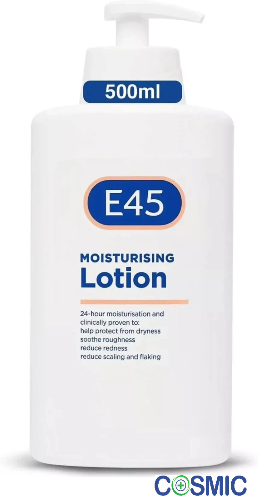 E45 Moisturiser Body Lotion with Pump 500ml - Dry & Sensitive Skin Hydration